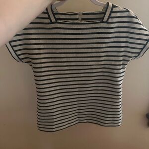Vintage Striped Black and White Top